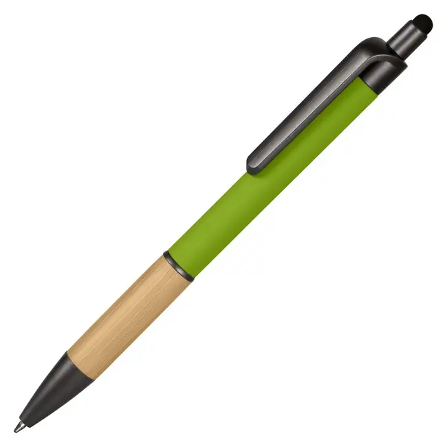 Ручка-стилус металлическая 'Vido' Древесный Черный Зеленый 15266-09
