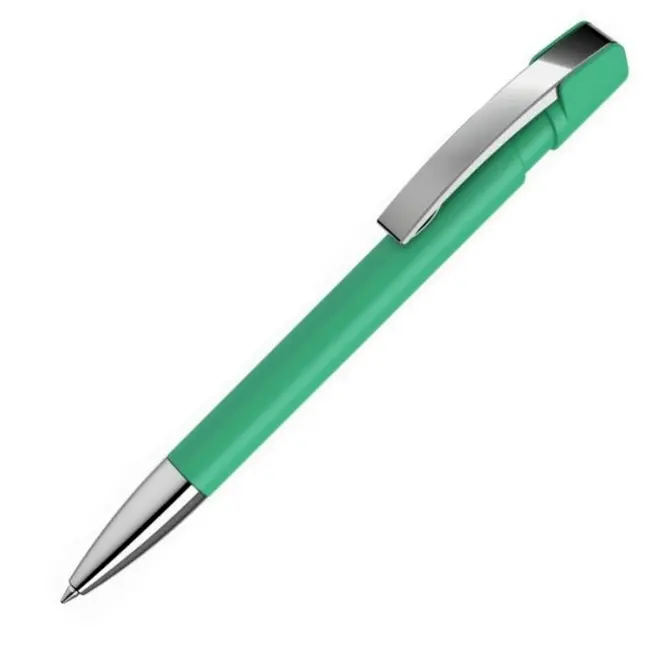 Ручка 'UMA' 'Sky M SI GUM' пластиковая с покрытием Soft Touch Зеленый Серебристый 8940-03