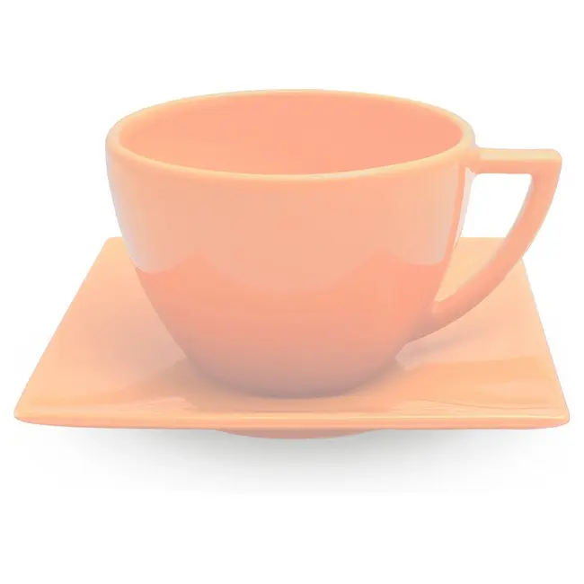 Чашка керамическая Peru S с блюдцем 520 мл Оранжевый 1799-12
