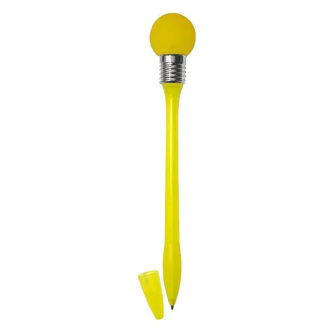 Ручка пластиковая Лампочка со светодиодом Желтый Серебристый 3844-01