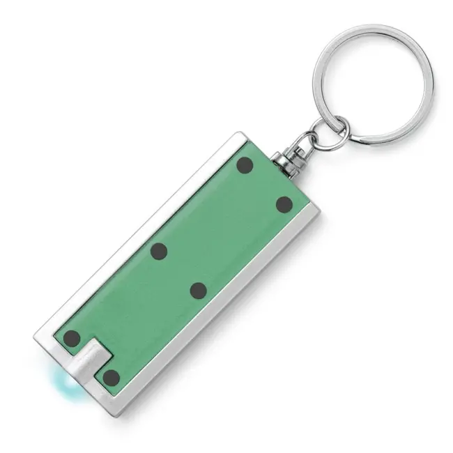 Брелок-ліхтарик LED пластиковий Серебристый Зеленый 1427-02