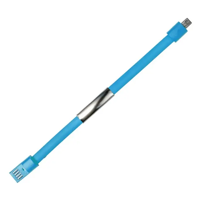 USB-браслет силиконовый Серебристый Голубой 13093-04