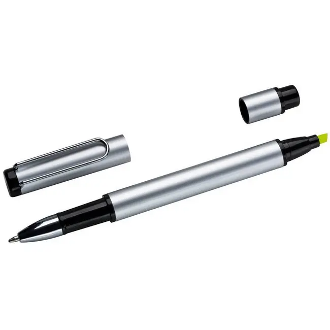 Ручка 2-в-1 - чорна ручка і жовтий маркер Черный Серебристый 4273-01