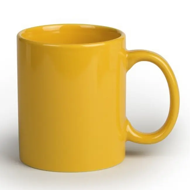 Чашка керамічна євроциліндр 325 мл Желтый 1834-03
