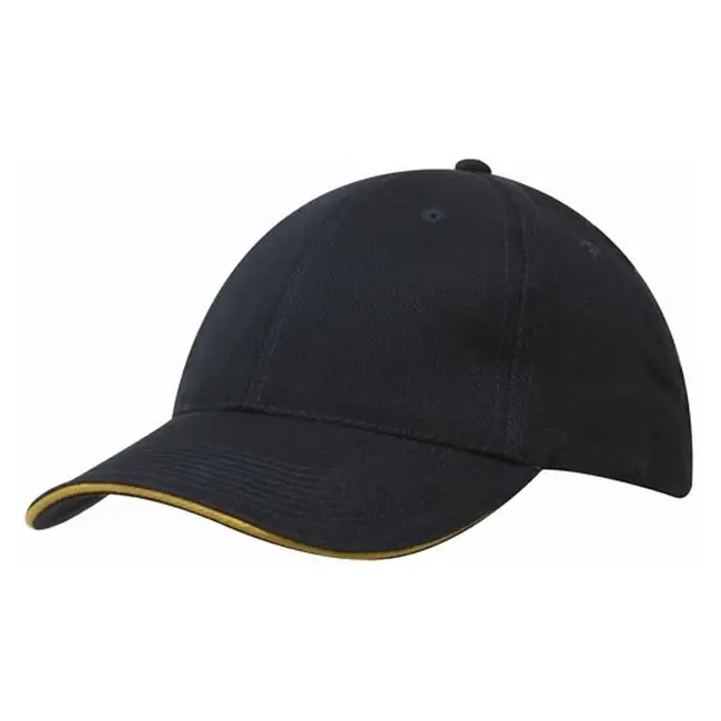 Кепка 'HeadWear' 'Brushed Cotton Cap with Trim' Navy-Gold Темно-синий Золотистый 6949-10