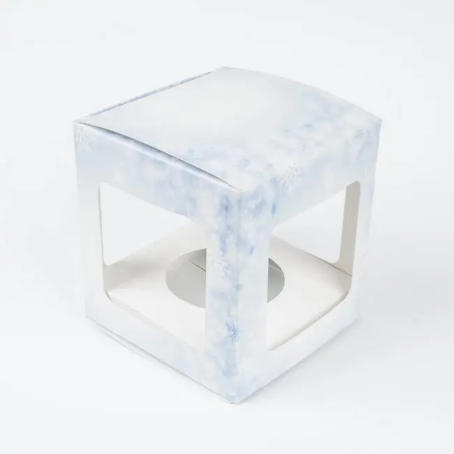 Коробка для новогоднего шара d100 мм Синий Голубой Белый 3668-02