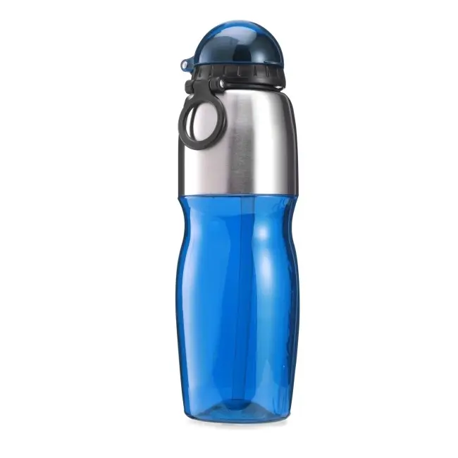 Бутылка спортивная 800 мл Прозрачный Черный Серебристый Синий 6775-02