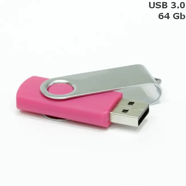 Флешка 'Twister' 64 Gb USB 3.0 Серебристый Розовый 14599-83