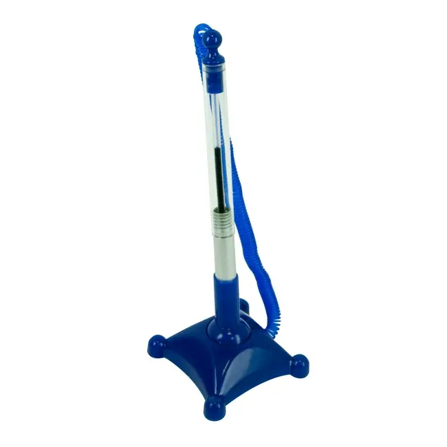 Ручка с подставкой пластиковая 'BUROMAX' 'CLEAR' Синий 12765-01