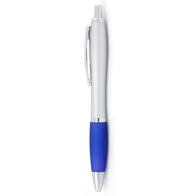 Ручка из матового пластика с резиновой вставкой Серебристый Синий 4302-04