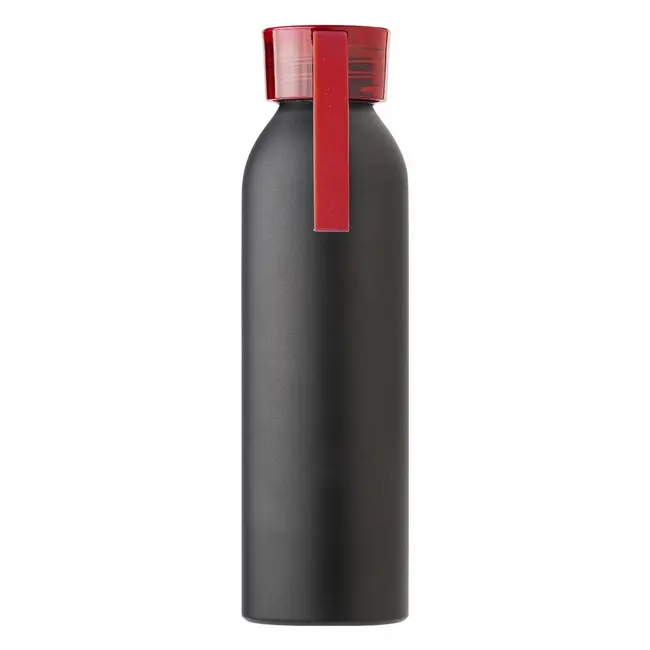 Пляшка для води алюмінієва 650 мл Черный Красный 14292-03