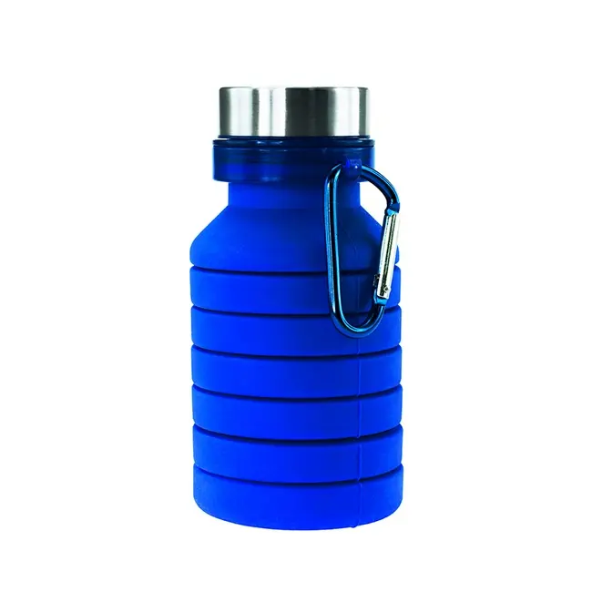 Бутылка для воды силиконовая 550 мл Синий Серебристый 12112-02