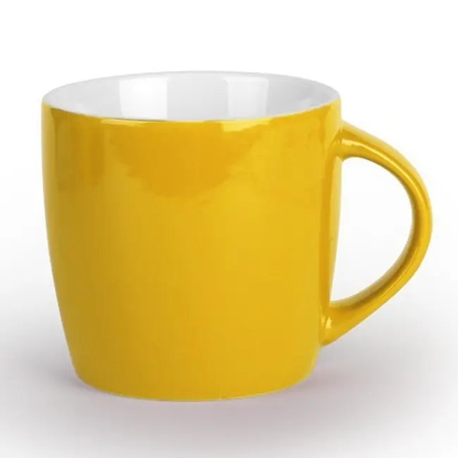 Чашка керамическая 300 мл Белый Желтый 1832-03