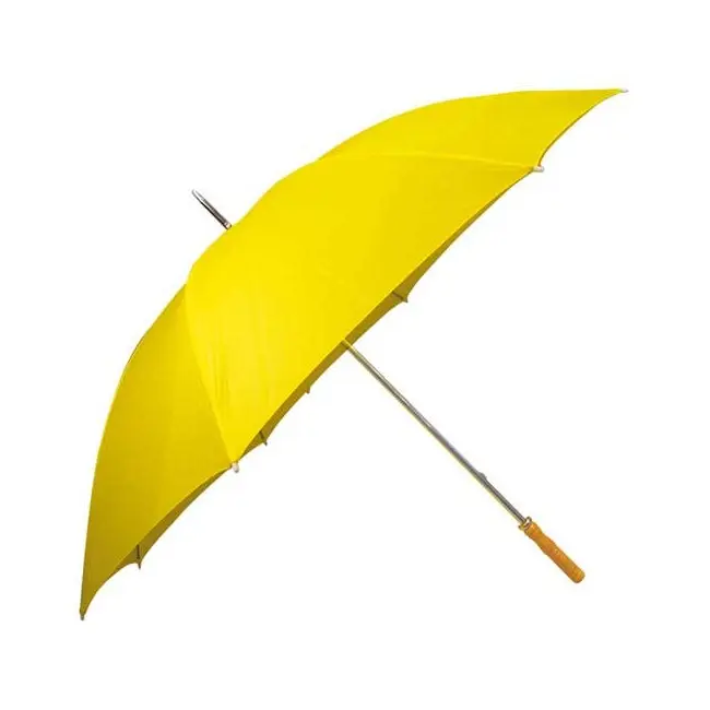 Зонт трость с деревянной ручкой Желтый 4737-04