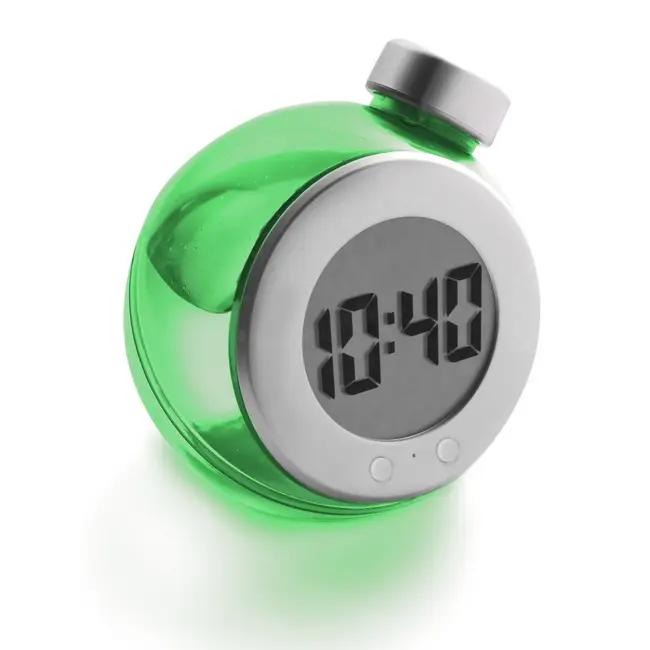 Эко-водные настольные часы Серебристый Зеленый 6853-01