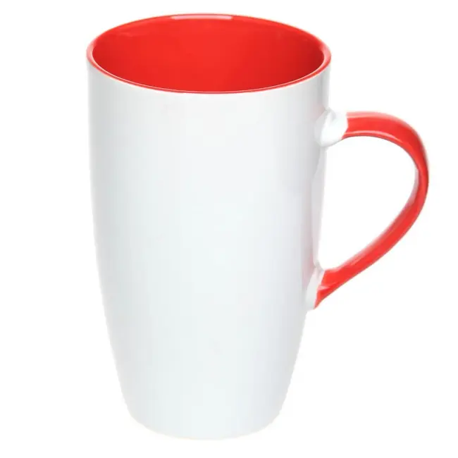 Чашка керамическая 410 мл Белый Красный 12780-02