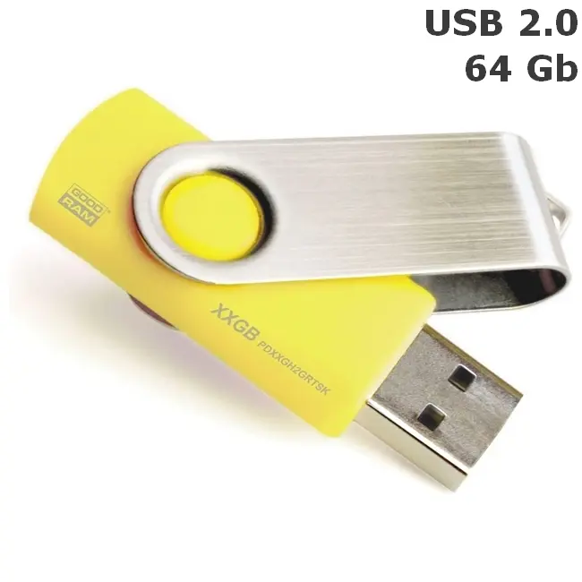 Флешка 'GoodRAM' 'TWISTER' 64 Gb USB 2.0 жовта Желтый Серебристый 6375-05