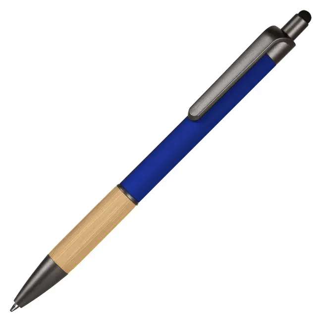 Ручка-стилус металлическая 'Vido' Древесный Синий Черный 15266-04