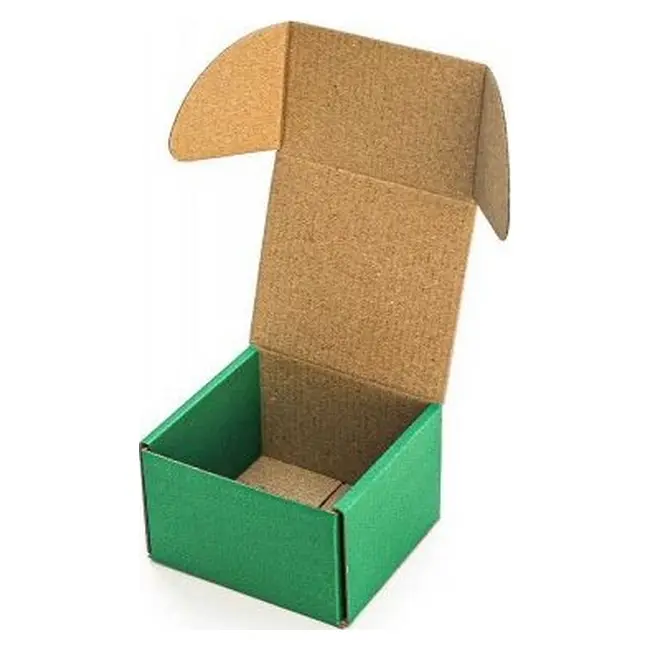 Коробка картонна Самозбірна 90х90х60 мм зелена Зеленый 13833-01