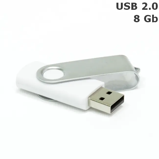 Флешка 'Twister' 8 Gb USB 2.0 Белый Серебристый 3673-79