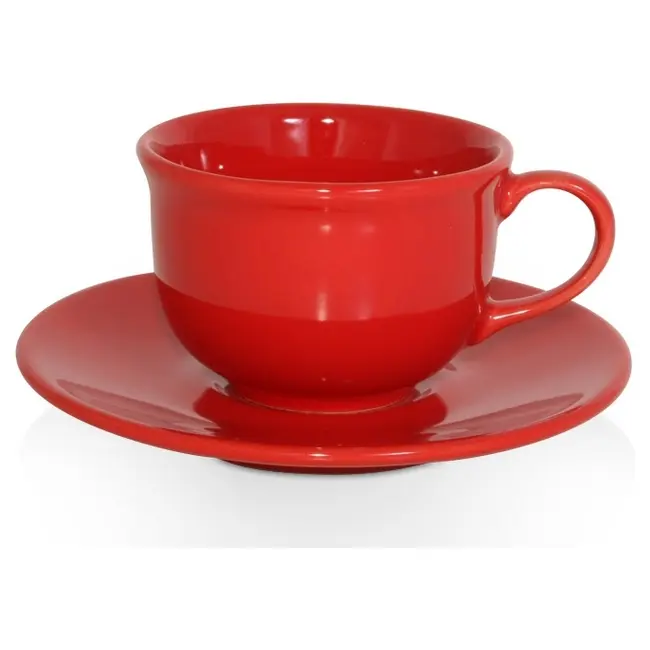 Чашка керамическая Ola S с блюдцем 200 мл Красный 1791-06