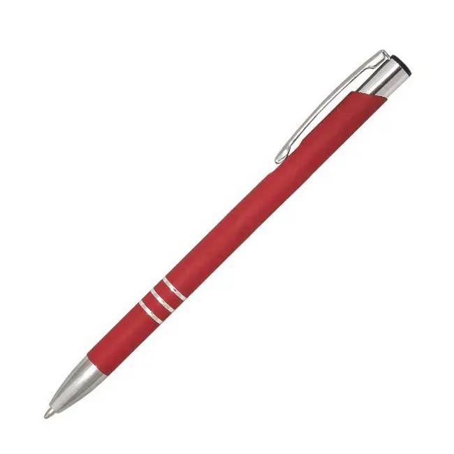 Ручка металева з покриттям Soft Touch Серебристый Красный 8945-01