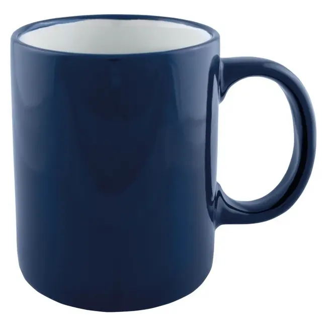 Чашка керамічна циліндр 300 мл Темно-синий Белый 8723-01
