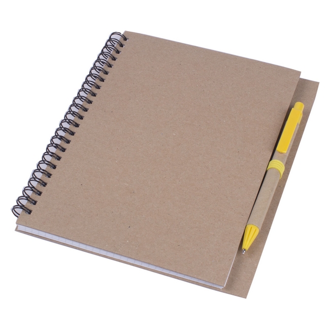Блокнот A5 с ЭКО-ручкой желтый
