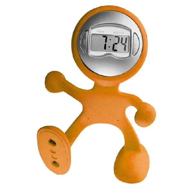 Настільний годинник "чоловічок" Серебристый Оранжевый 5018-02