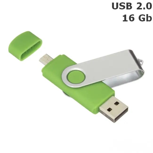 Флешка 'Twister Double' 16 Gb USB 2.0 Зеленый Серебристый 8678-05