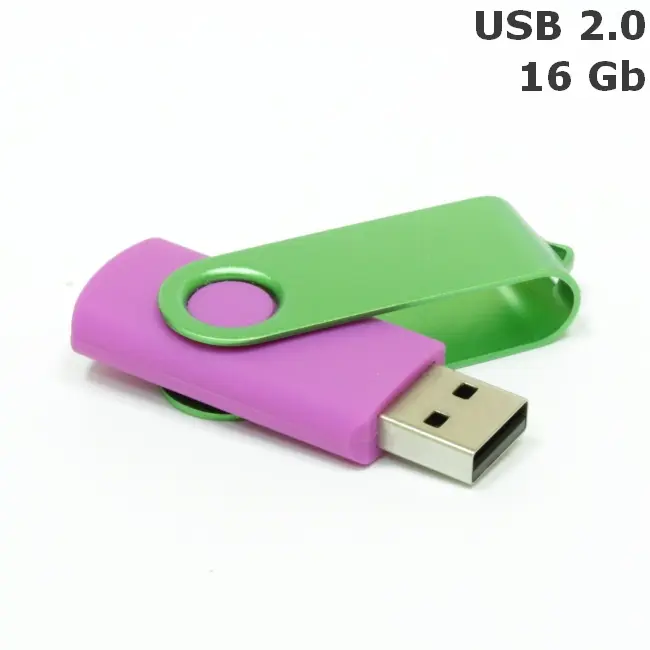Флешка 'Twister' 16 Gb USB 2.0 Зеленый Фиолетовый 3675-38