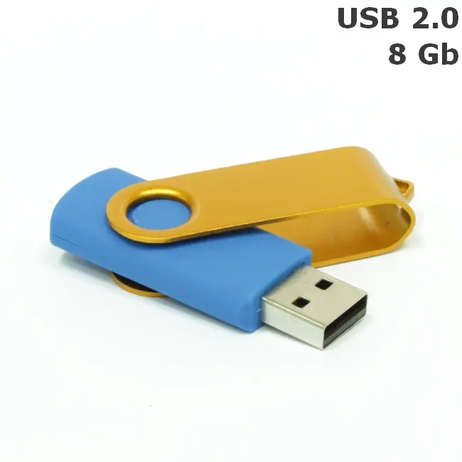 Флешка 'Twister' 8 Gb USB 2.0 Золотистый Голубой 3673-36