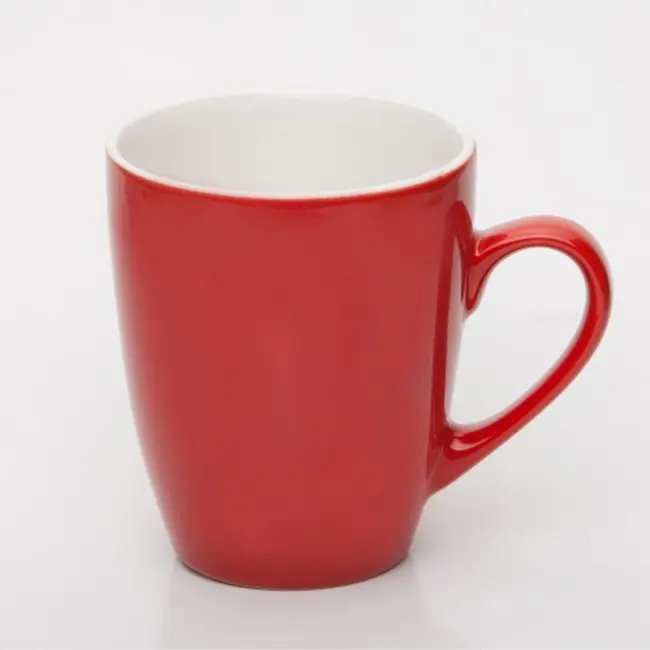 Чашка керамическая 340 мл Белый Красный 5391-01