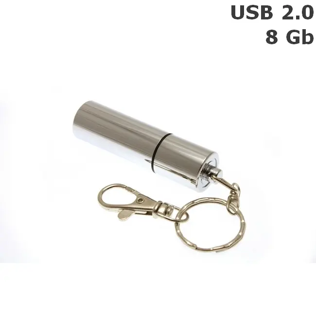 Флешка Тубус металлическая 8 Gb USB 2.0 Серебристый 6117-01