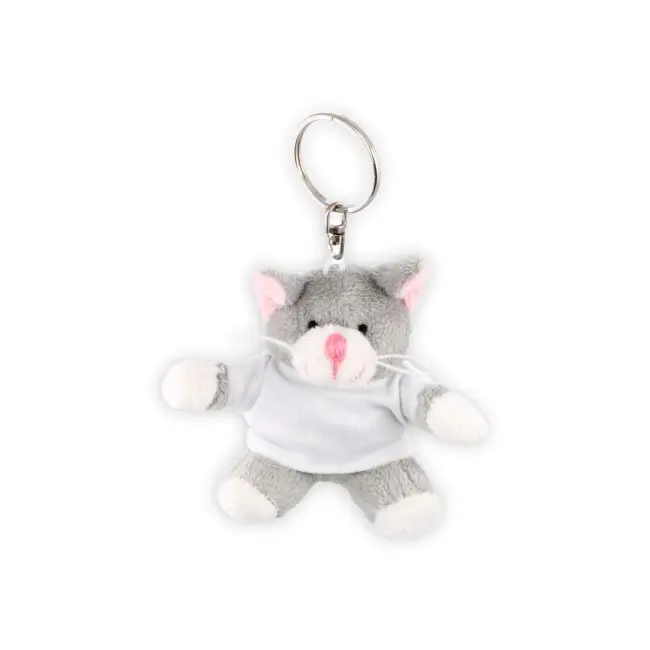 Брелок м'яка іграшка "кіт" Розовый Белый Серый 6399-01