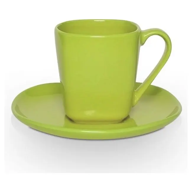 Чашка керамічна Etna S з блюдцем 180 мл Зеленый 1753-16