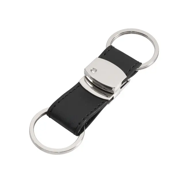 Брелок для ключей металлический Серебристый Черный 2967-01