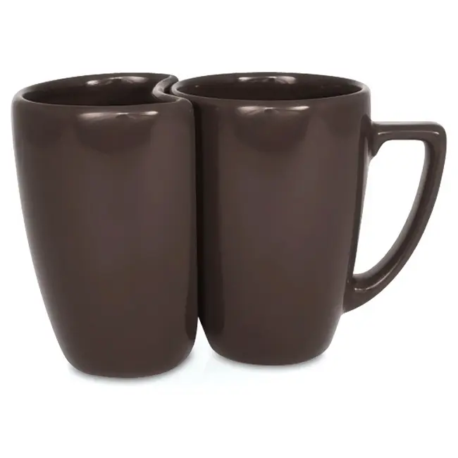 Набір з двох чашок Eden Plus керамічний 330 / 250 мл Коричневый 1802-03