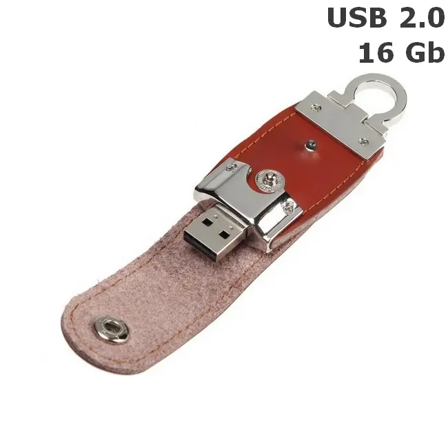 Флешка шкіряна під нанесення 16 Gb usb 2.0 Коричневый 4758-02