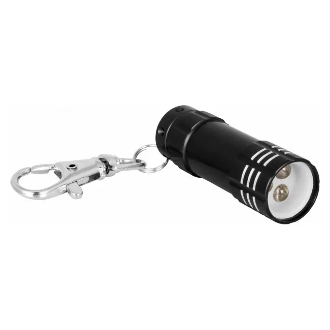 Брелок фонарик 3 LED Черный Серебристый 8715-01