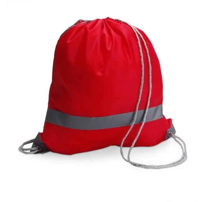 Рюкзак мешок со светоотражающей полоской Серебристый Красный 6596-02