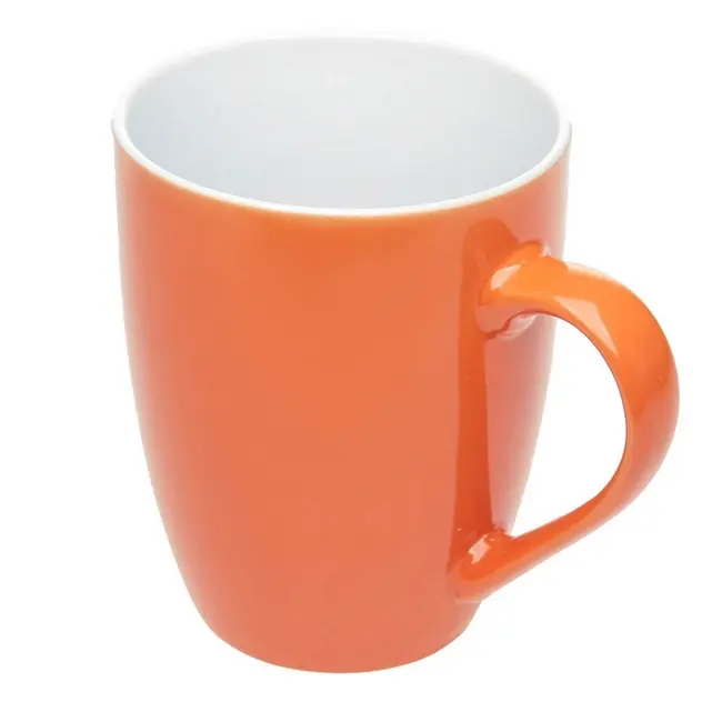 Чашка керамическая 350 мл Белый Оранжевый 1188-07