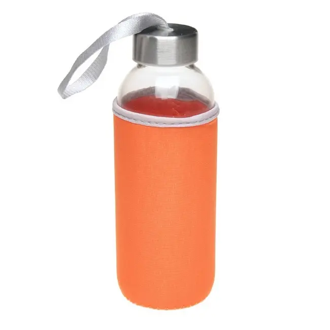 Пляшка скляна 450мл Серебристый Оранжевый 13150-05