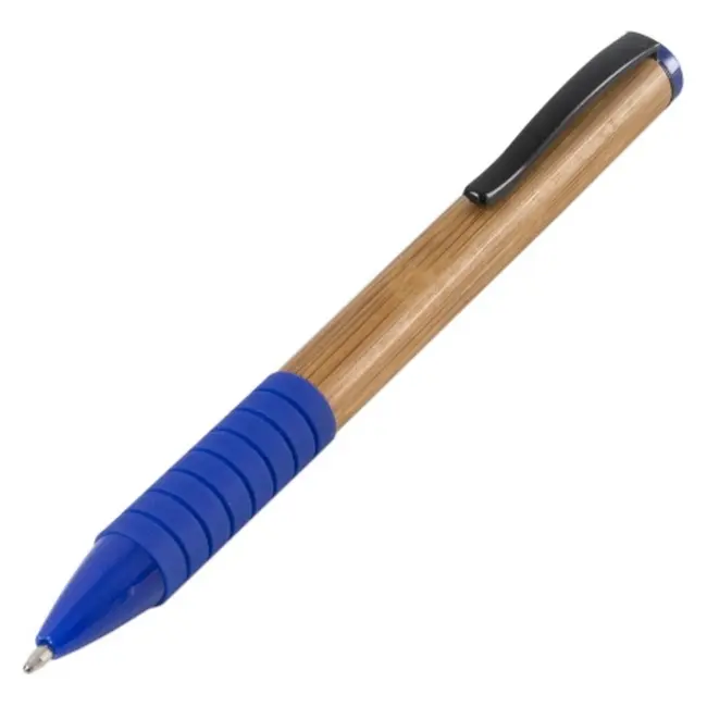 Ручка кулькова бамбукова Древесный Синий Черный 12234-02