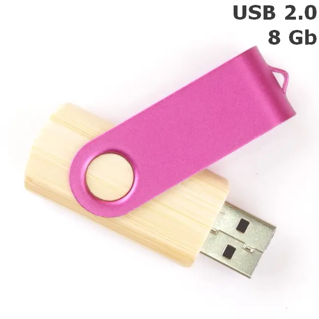 Флешка 'Twister' деревянная 8 Gb USB 2.0 Древесный Розовый 3673-103