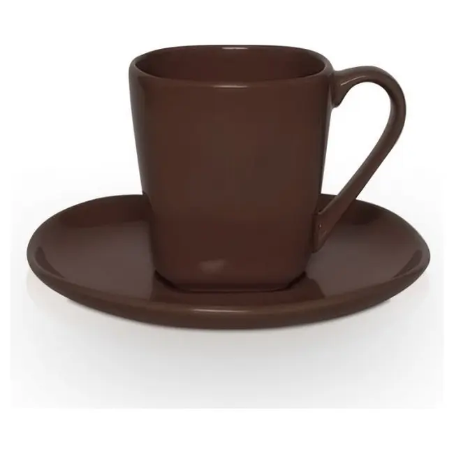 Чашка керамічна Etna S з блюдцем 180 мл Коричневый 1753-03