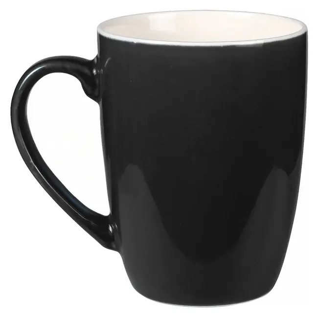 Чашка керамическая 'Uni' 350 мл Черный Белый 10098-05