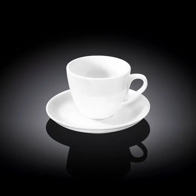 Чашка з блюдцем 'Wilmax' для кави 110мл Белый 9744-01