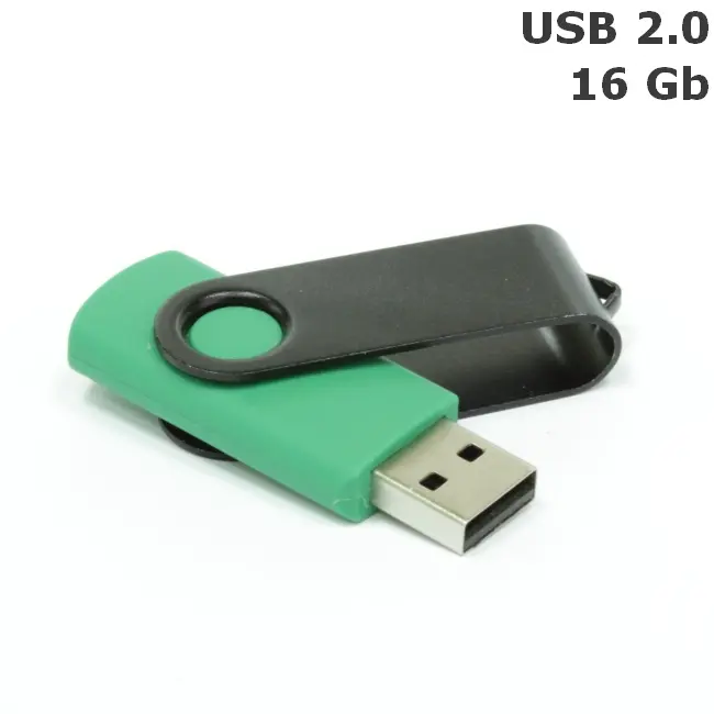 Флешка 'Twister' 16 Gb USB 2.0 Зеленый Черный 3675-76