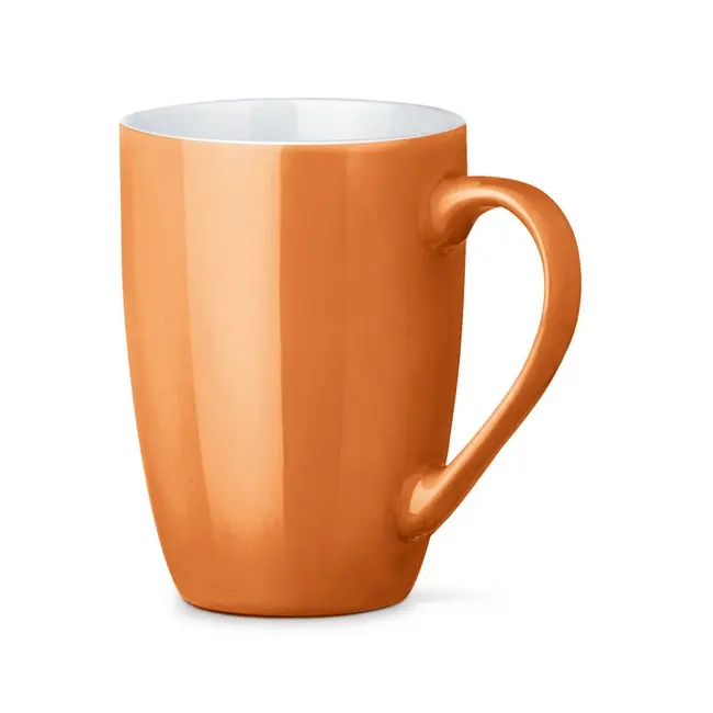 Чашка керамическая 370 мл Белый Оранжевый 14294-01